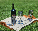 StainlessLUX 77374 Brilliant Stainless Steel Wine Glass Set / Wine Tasting Goblet Set (4 Glasses / Set) - New version with 1/4" taller
