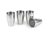 StainlessLUX 77334 Brilliant Stainless Steel Drinking Glass / Tumbler / Pub Glass Set (4 Tumblers / Set)