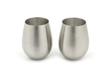 StainlessLUX 77376 2-piece Brushed Stainless Steel Stemless Wine Glass Set