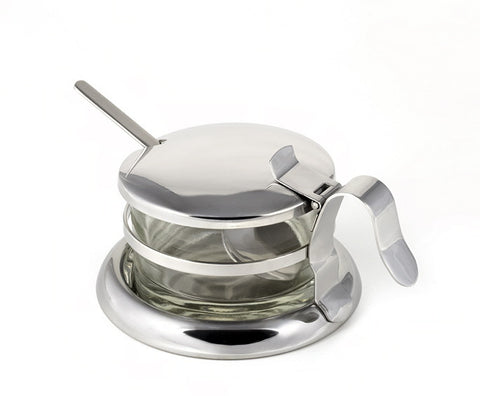StainlessLUX 73441 Brilliant Stainless Steel Salt Server / Cheese Bowl / Condiment Serving Bowl & Spoon Set