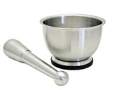StainlessLUX 75551 Large Brushed Stainless Steel Mortar and Pestle Set/Spice Grinder/Molcajete, 18-Ounce/2.25-Cup