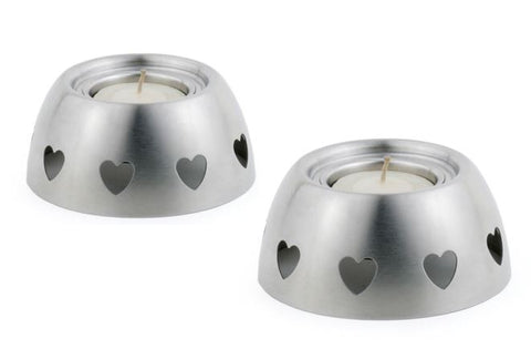 StainlessLUX 77634 Brushed Stainless Steel Tealight Candle Holder set