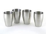 StainlessLUX 77315 Brilliant Stainless Steel Small Drinking Glass Set (8 Oz) / Small Tumbler Set (4 Tumblers / Set)