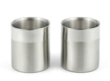 StainlessLUX 77351 Two-tone Double-walled Stainless Steel Small Drinking Glasses / Water Tumblers (10 Oz. / 1.25 Cup) 3.1 Inch Diameter x 3.465 Inch Height (2 Glasses / Set)