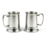 StainlessLUX 77362 2-piece Brilliant Double-walled Stainless Steel Large Beer Mug Set (16 Oz)