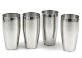 StainlessLUX 77365 Brilliant Stainless Steel Drinking Glasses / Tumblers (24 Oz) (4 Tumblers / Set)