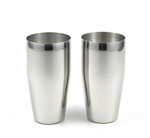 StainlessLUX 77366 Brilliant Stainless Steel Tumblers / (24 Oz) Drinking Glass Set (2 Tumblers / Set)