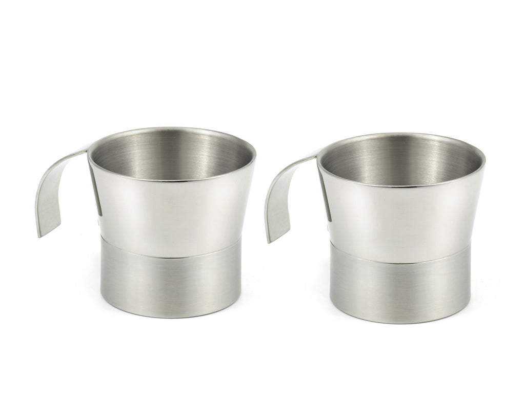 StainlessLUX 77385 Two-tone Double-walled Stainless Steel Small Cups (7 Oz.) (2 Cups / Set)